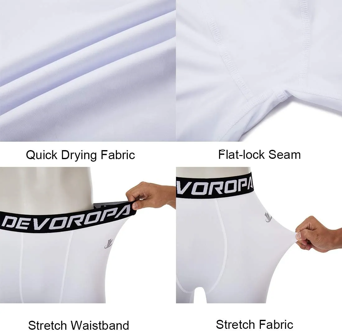 DEVOROPA Boys Leggings Quick Dry Youth Compression Pants Sports Tights Basketball Baseball Base Layer Husky/Slim/Regular Fit