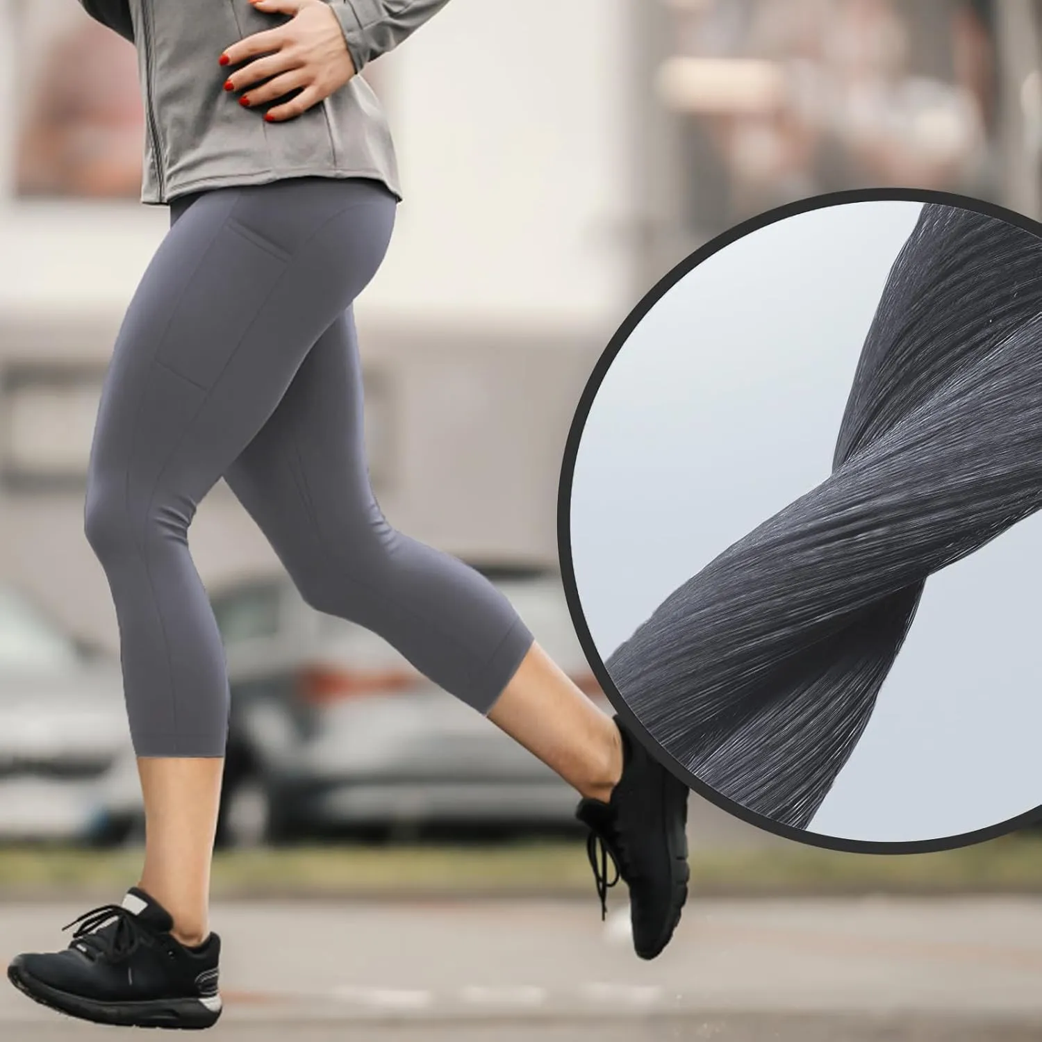 Leggings for Women, Upgraded High Waist Capri Yoga Leggings Workout Running Tummy with Pockets for Women
