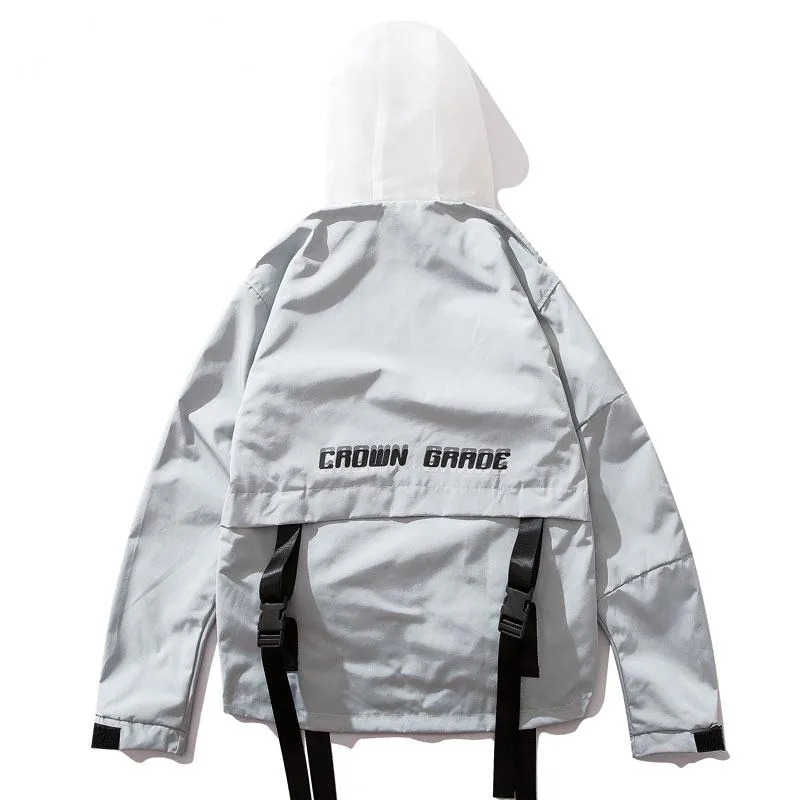 Men's Hooded Windbreaker With Pockets