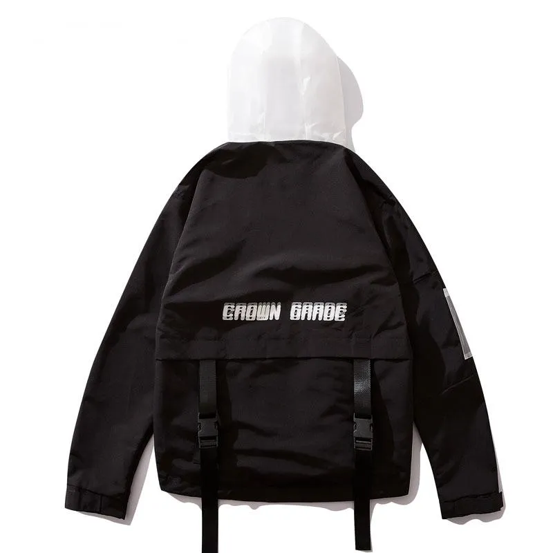 Men's Hooded Windbreaker With Pockets