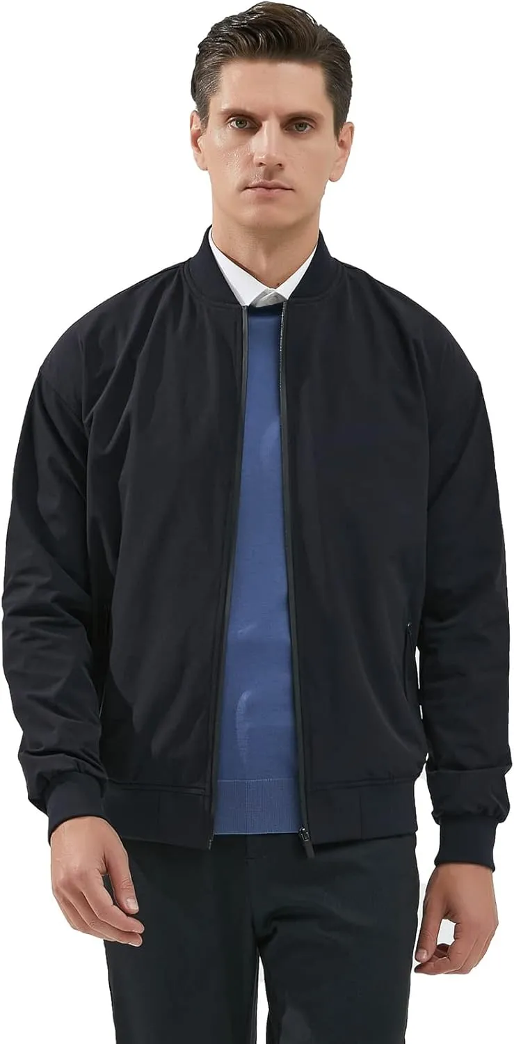 Men's Lightweight Flight Bomber Jackets Casual Varsity Windbreaker Track Jacket Outdoor Soft-Shell Golf Coat