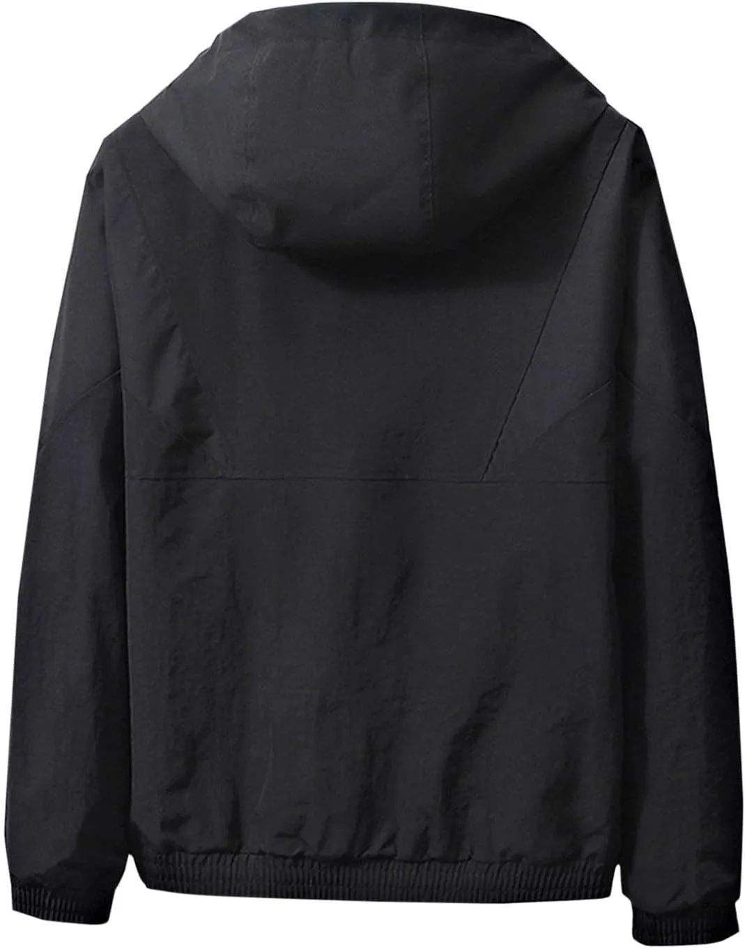 Mens Plus Size Rain Jacket Hooded Lightweight Waterproof Windbreaker with Pockets Raincoat for Outdoor Hiking Travel