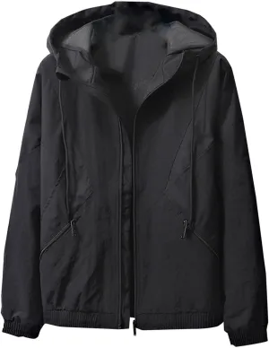 Mens Plus Size Rain Jacket Hooded Lightweight Waterproof Windbreaker with Pockets Raincoat for Outdoor Hiking Travel