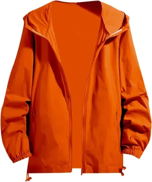 Mens Rain Jackets Waterproof with Hood Lightwieght Functional Hiking Windbreakers Fall Coats for Men Big and Tall