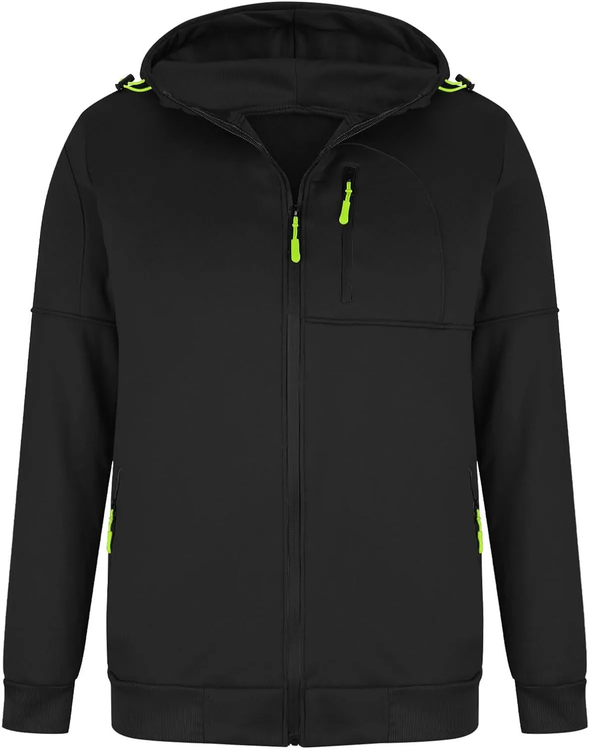 Mens Zip up Hoodie Casual Big and Tall Hoodies for Travel Sports Long Sleeve Zipper Jacket Sweatshirt with Pocket
