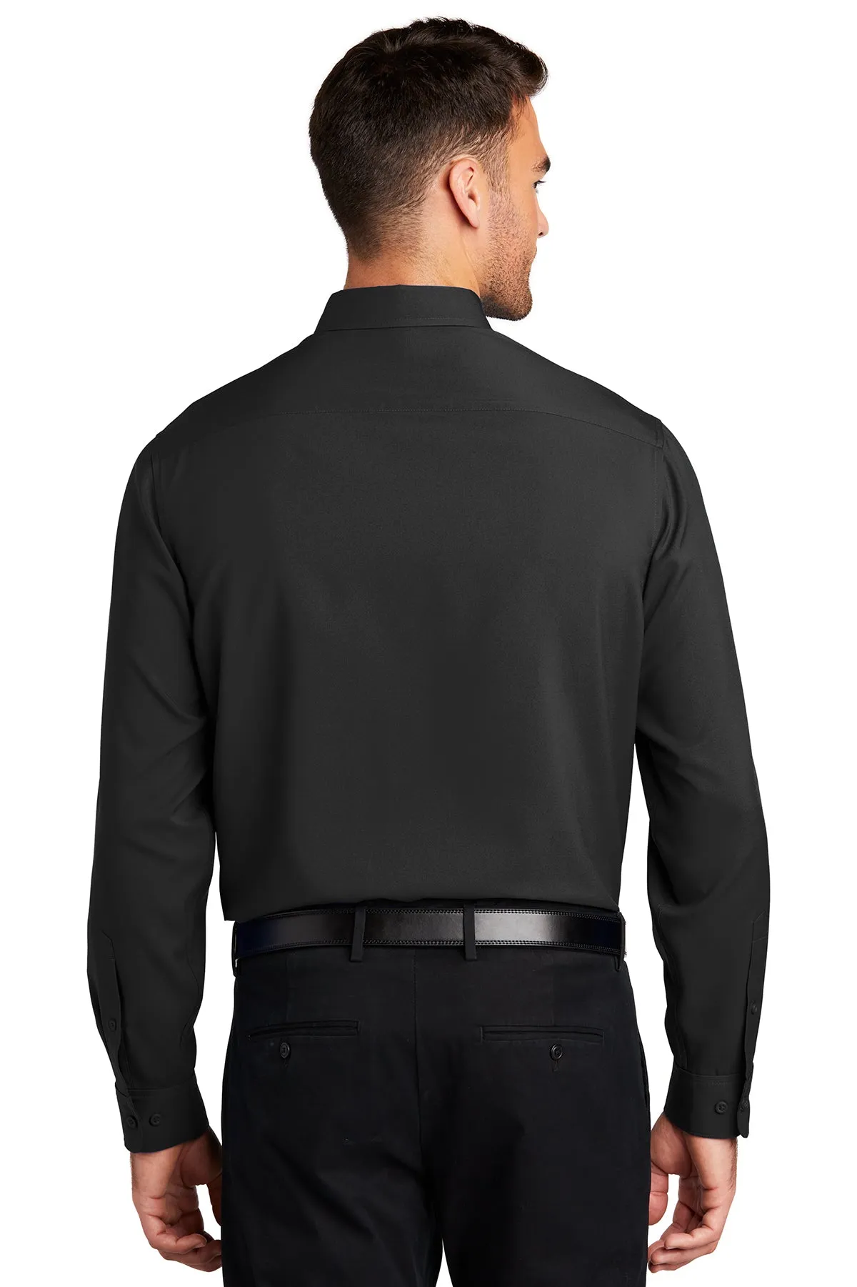 Port Authority Ladies Long Sleeve Performance Custom Staff Shirts, Black