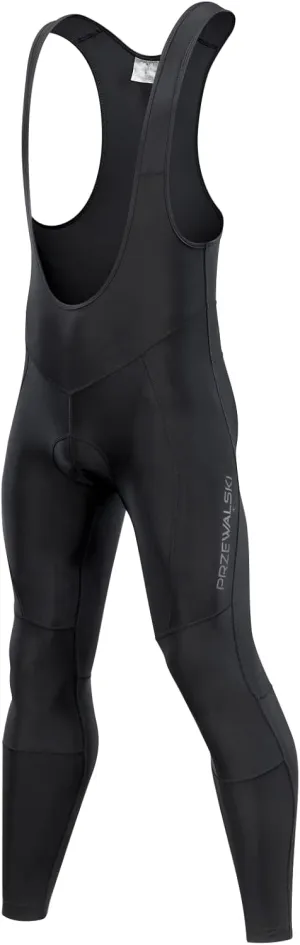 Przewalski Men's Cycling Bib Pants 4D Padded Bike Fleece Lined Thermal Biking Tights Leggings Riding Bicycle Pants