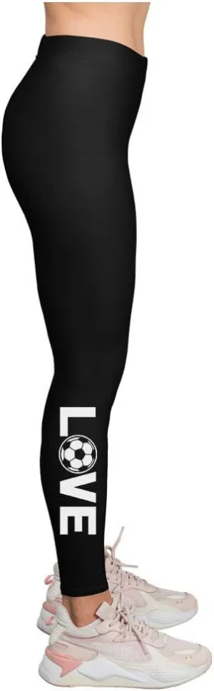 Soccer Leggings for Women and Teen Girls Gift for Soccer Fans Sports Leggings XX-Large Black