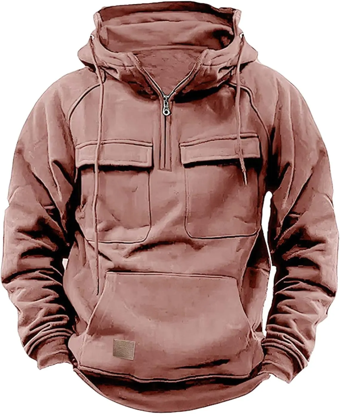 Tactical Sweatshirts Men Hoodies 1/4 Zip Winter Long Sleeve Workout Gym Cargo Pullover Sports Outdoor Winter Jacket