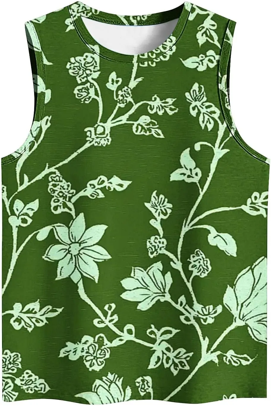 Tank Tops for Women 2025 Loose Printed Crewneck Sleeveless Casual Shirts Trendy Beach Hawaiian Summer Camisole Tank
