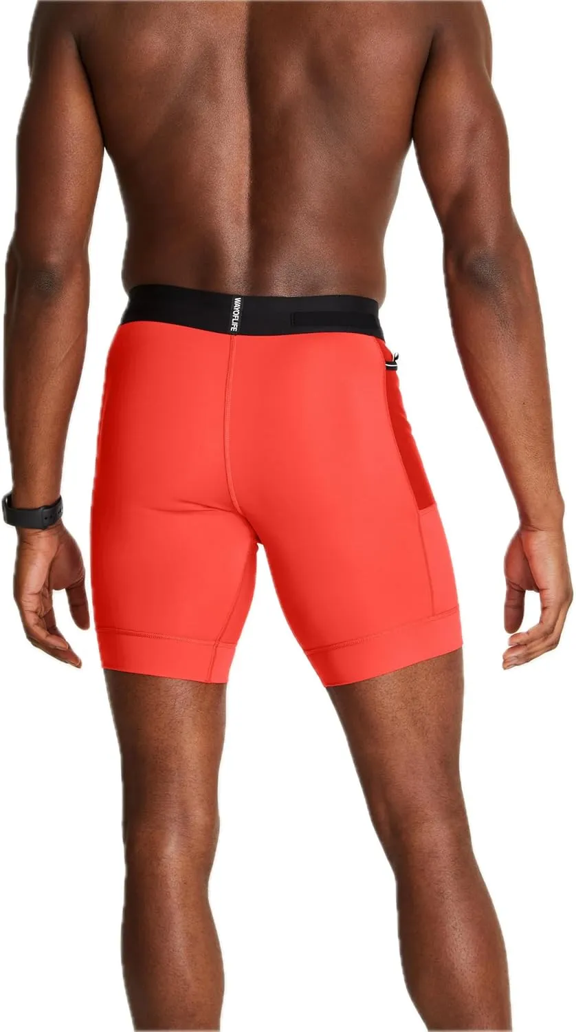 WOLACO Sprint Half Tight Compression Shorts with Phone Pocket for Men