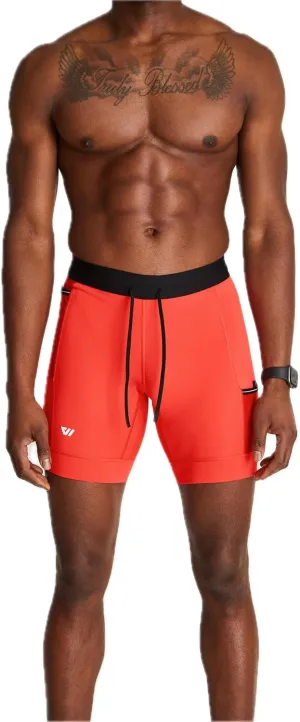 WOLACO Sprint Half Tight Compression Shorts with Phone Pocket for Men