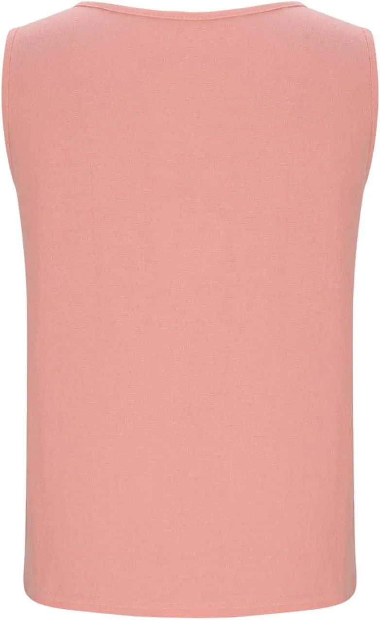 Women Cotton Linen Sleeveless Tank Tops Round Neck Solid Color Summer Shirt Casual Loose Comfy T-Shirt Blouse Vest