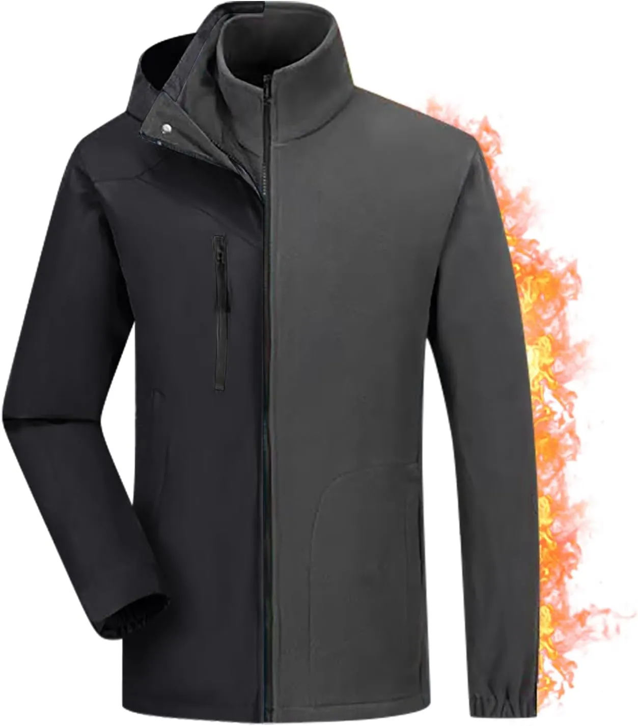 Women Men Hooded Rain Jackets Softshell Windproof Raincoat Long Sleeve Jacket Outdoor Hiking Windbreaker with Pockets