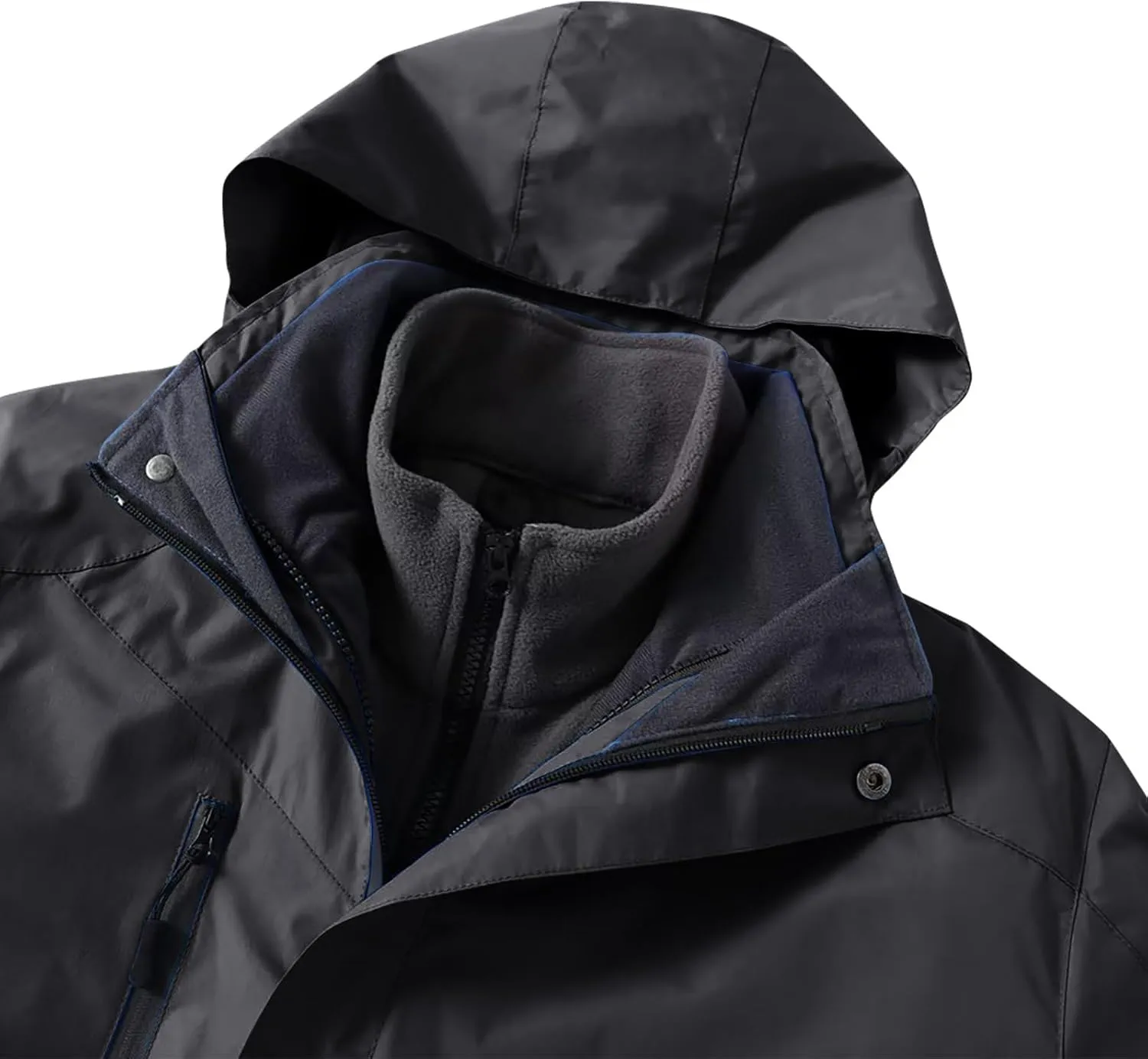 Women Men Hooded Rain Jackets Softshell Windproof Raincoat Long Sleeve Jacket Outdoor Hiking Windbreaker with Pockets
