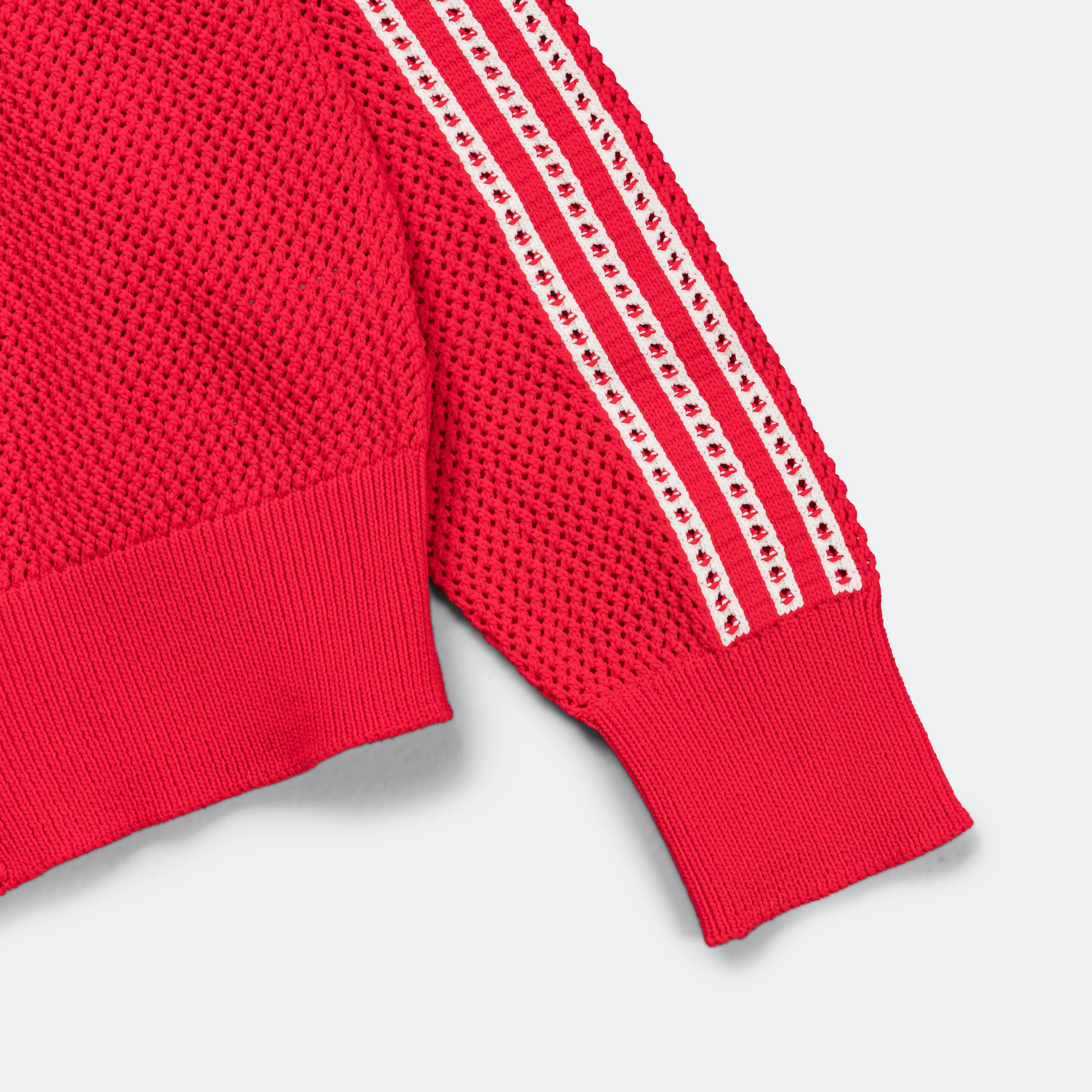 Womens Crochet Track Top - Better Scarlet