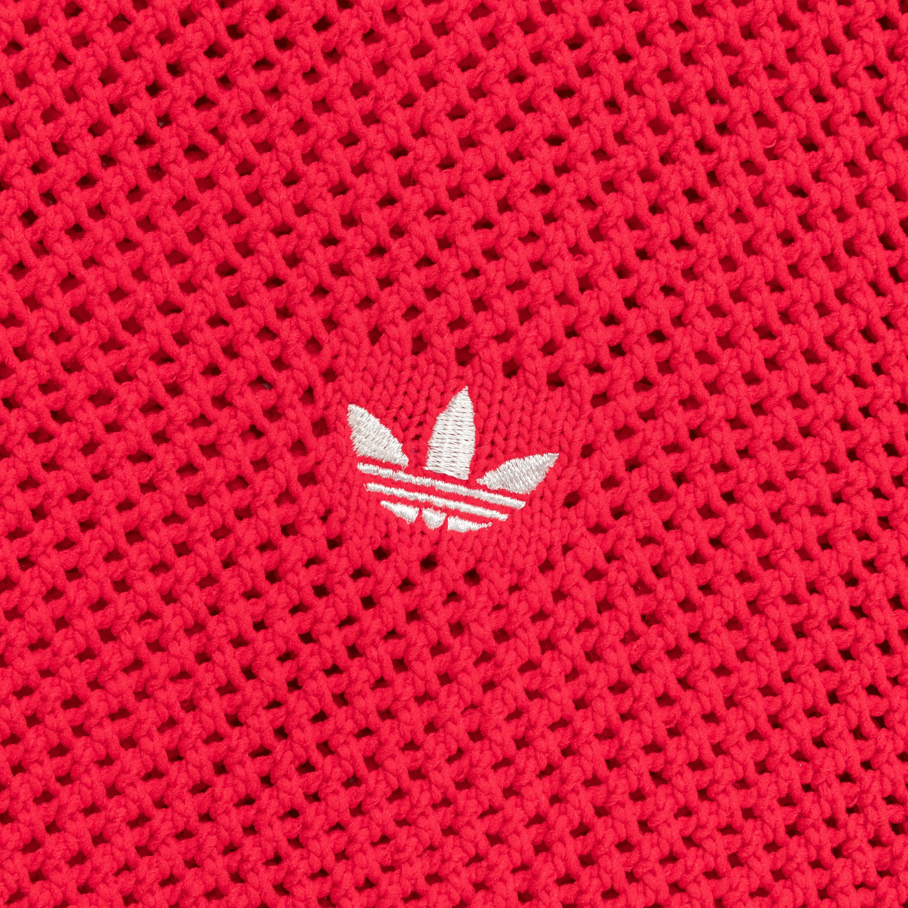 Womens Crochet Track Top - Better Scarlet