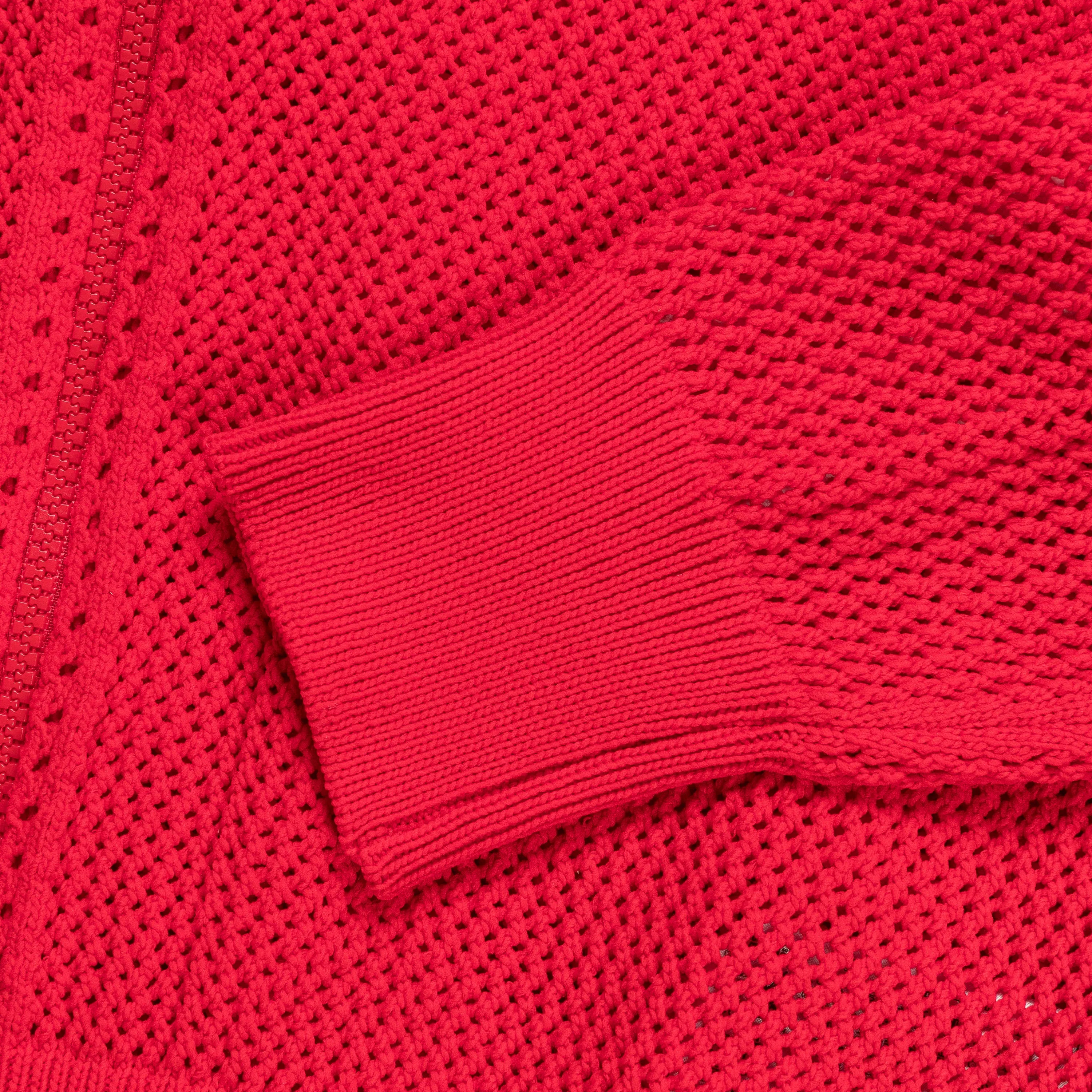 Womens Crochet Track Top - Better Scarlet
