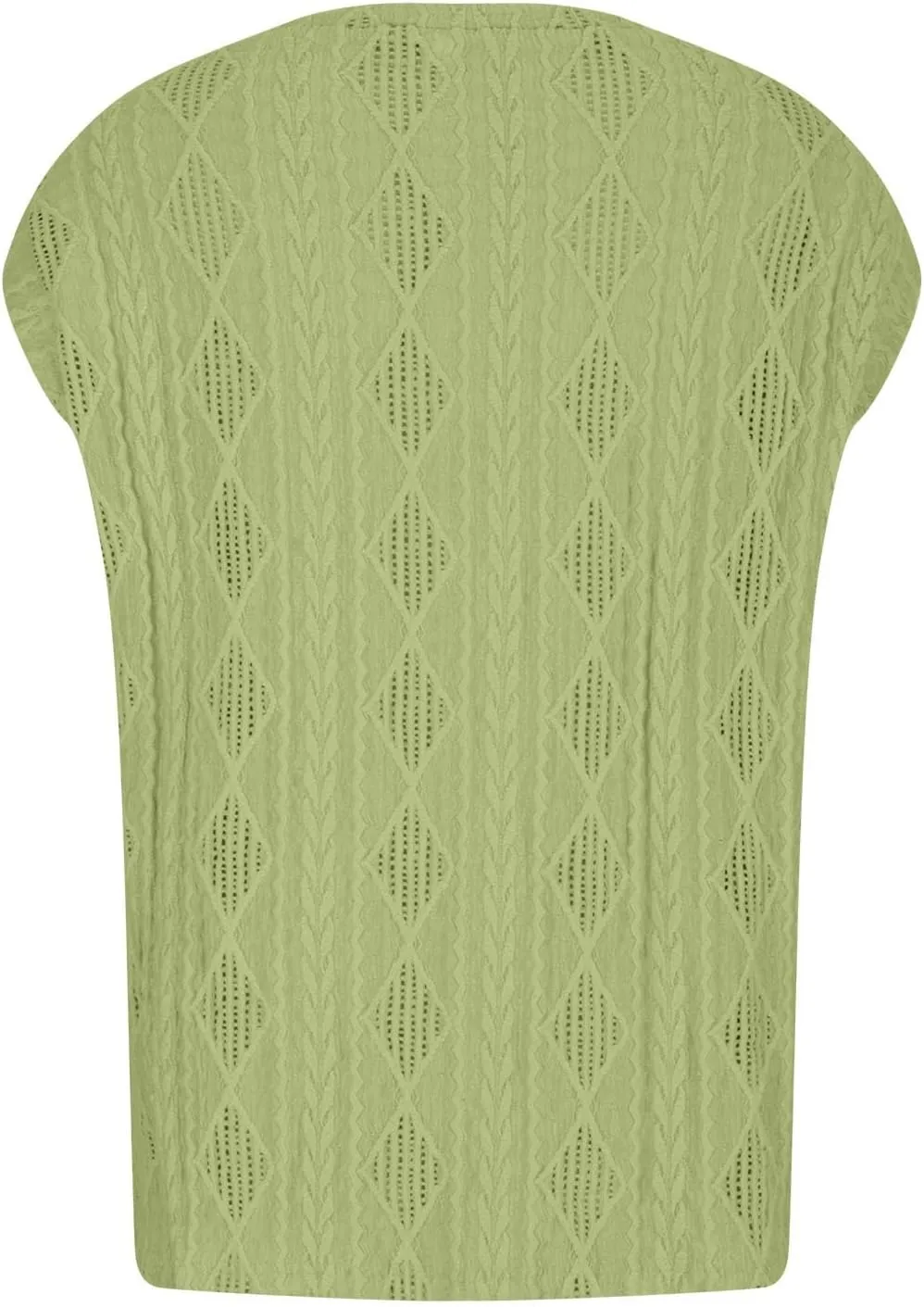 Women's Summer Tank Tops Casual Crewneck Sleeveless Shirts Comfy Lightweight Crochet Knit Texture Tank Top Blouses