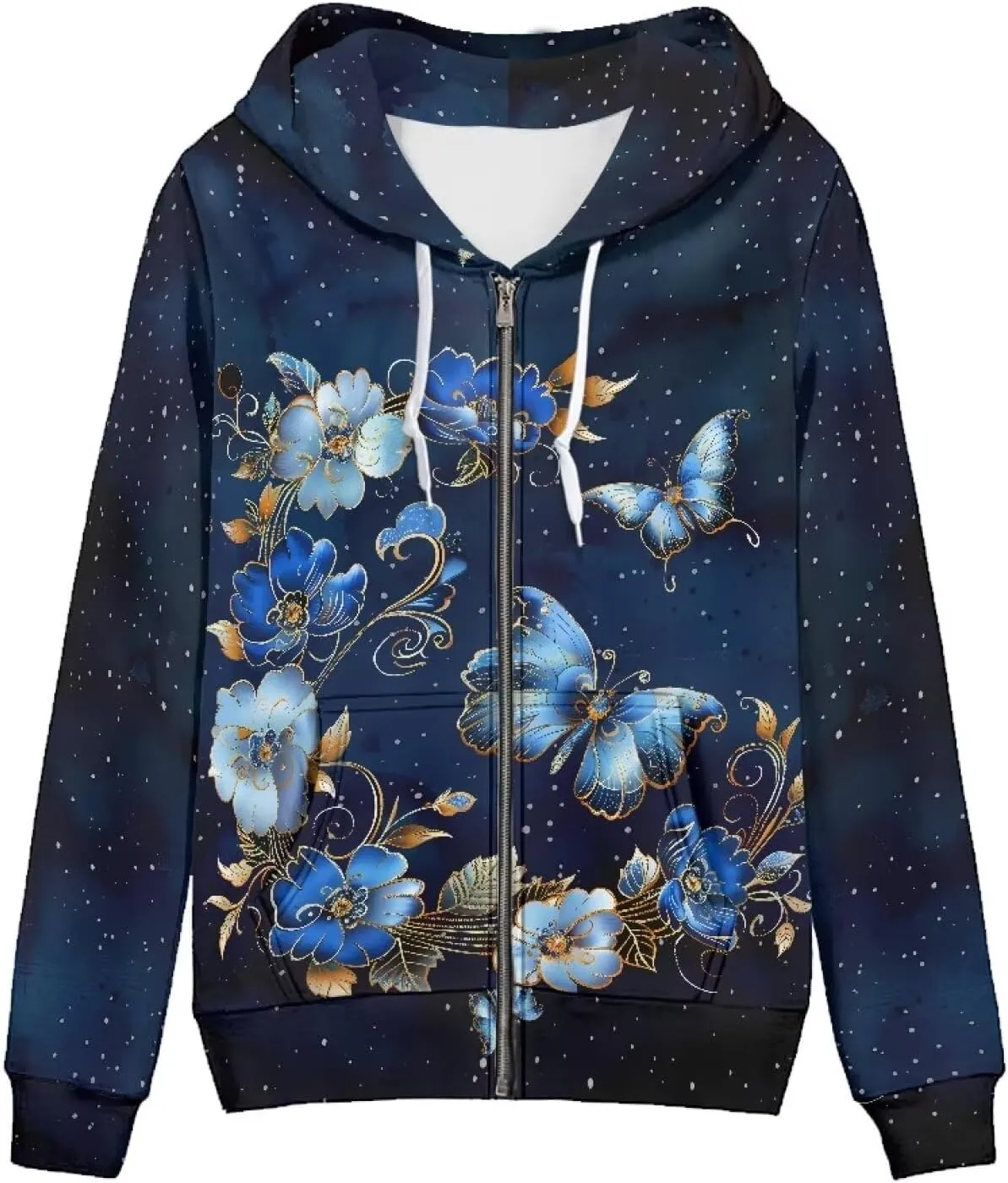 Women's Zip Up Y2K Hoodies Casual Long Sleeve Hooded Sweatshirt Fall & Winter Track Jackets with Pockets