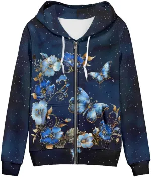 Women's Zip Up Y2K Hoodies Casual Long Sleeve Hooded Sweatshirt Fall & Winter Track Jackets with Pockets