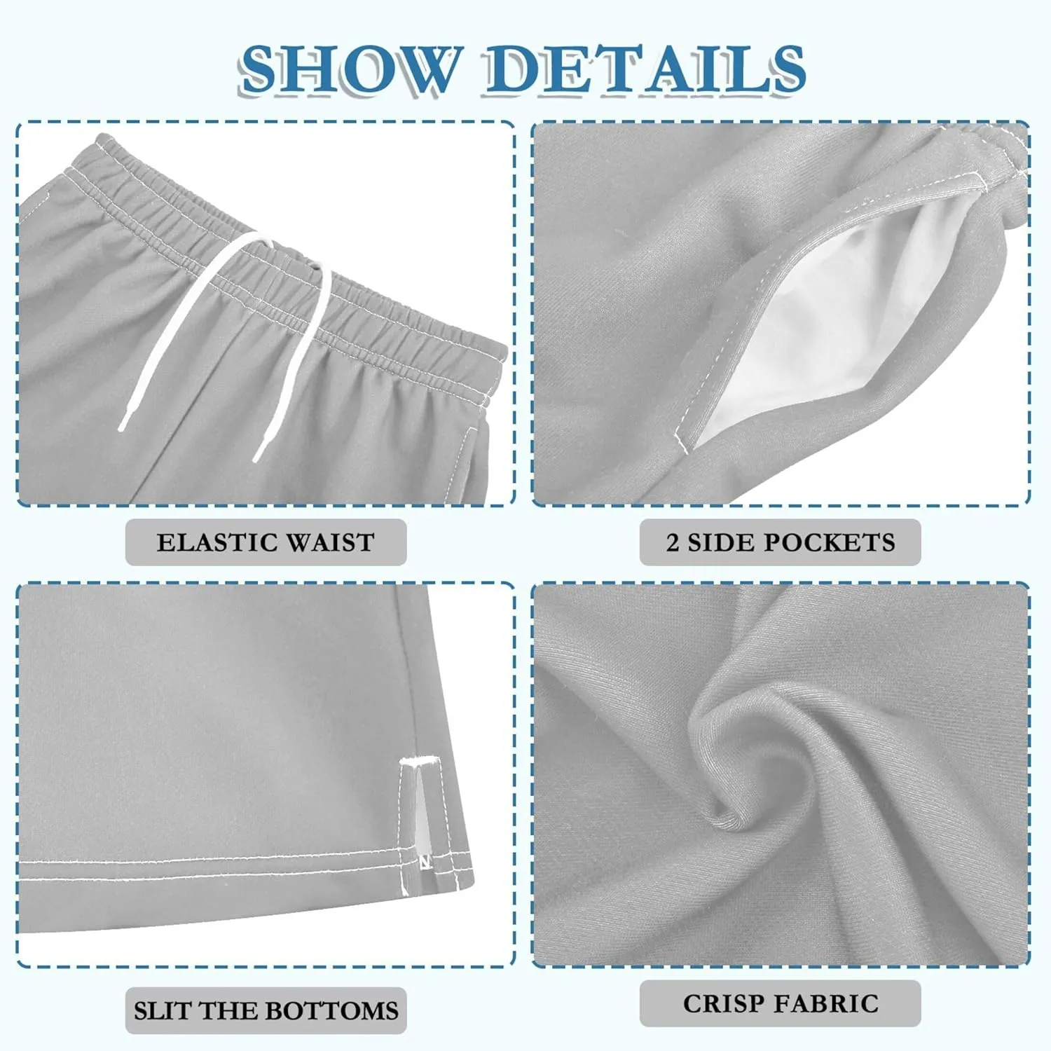 Youth Boys Cargo Shorts Lightweight Athletic Running Workout Shorts with Pockets